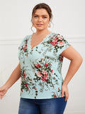 Top ribete con encaje floral 699429