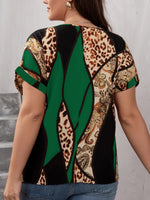 Blusa con estampado de leopardo y de paisley 381281