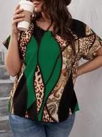 Blusa con estampado de leopardo y de paisley 381281