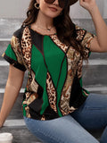 Blusa con estampado de leopardo y de paisley 381281