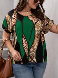 Blusa con estampado de leopardo y de paisley 381281